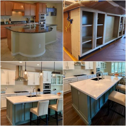 Kitchen refinishing and refacing before after